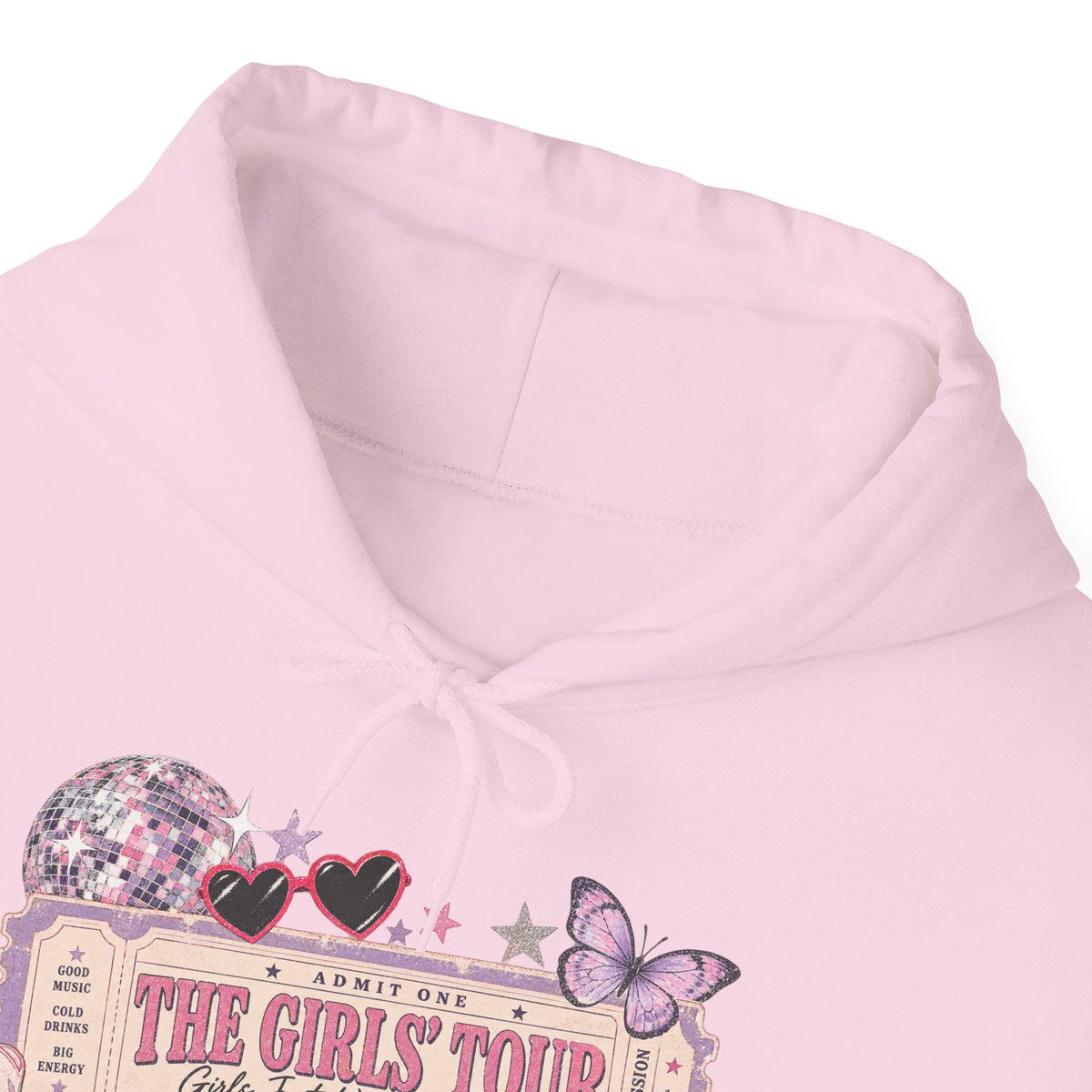 The Girls Just Wanna Have Fun Tour Ticket Graphic Hoodie | Butterfly Floral Ticket Sweatshirt