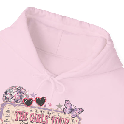 The Girls Just Wanna Have Fun Tour Ticket Graphic Hoodie | Butterfly Floral Ticket Sweatshirt