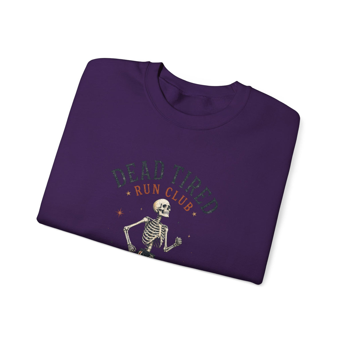 Dead Tired Run Club sweatshirt | Skeleton Runner Illustration I Gildan Crewneck