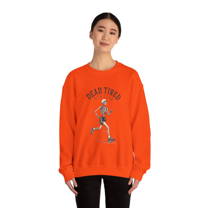 Dead Tired Run Club sweatshirt | Skeleton Runner Illustration I Gildan Crewneck
