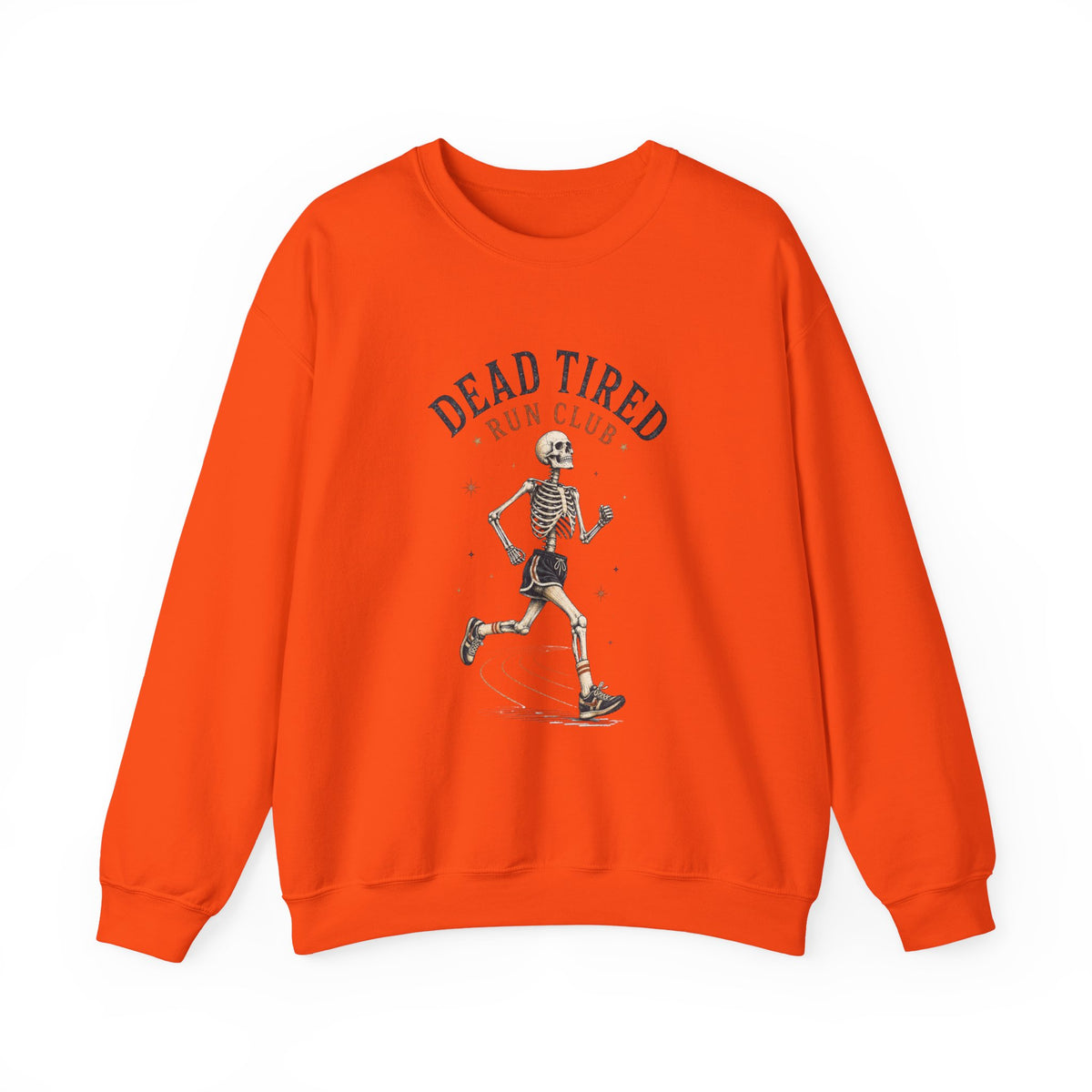 Dead Tired Run Club sweatshirt | Skeleton Runner Illustration I Gildan Crewneck