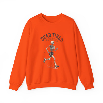 Dead Tired Run Club sweatshirt | Skeleton Runner Illustration I Gildan Crewneck