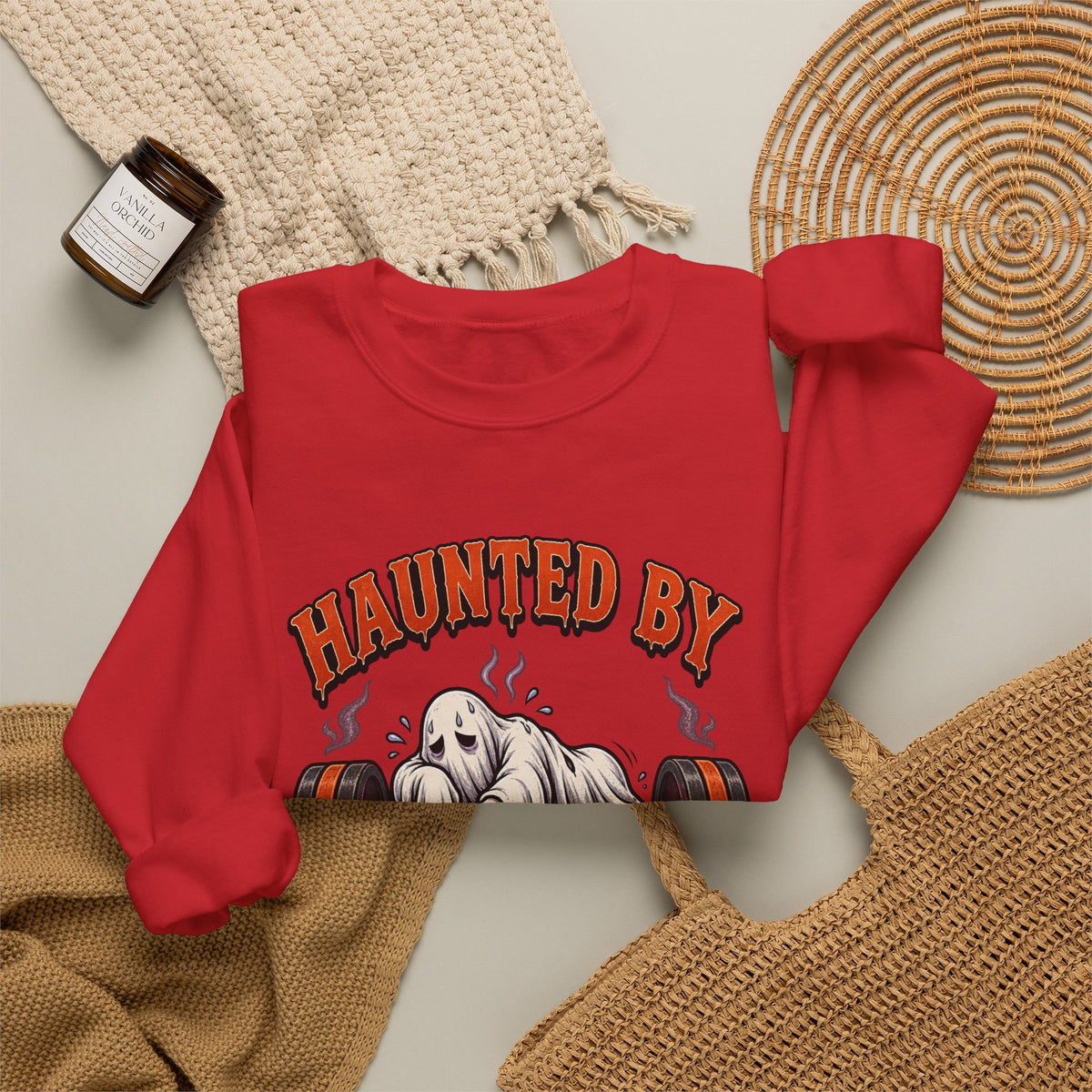 Haunted By My Last Set Sweatshirt | Ghost Lifting Gym Fitness I Gildan Crewneck