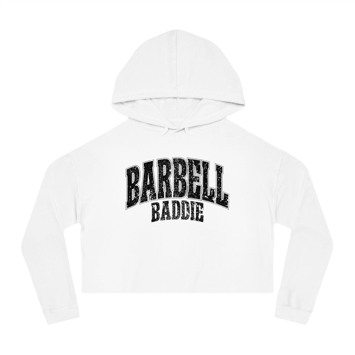 Barbell Baddie Cropped Hoodie | Fitness Gym Apparel I Independent Trading Company Crop Hoodie