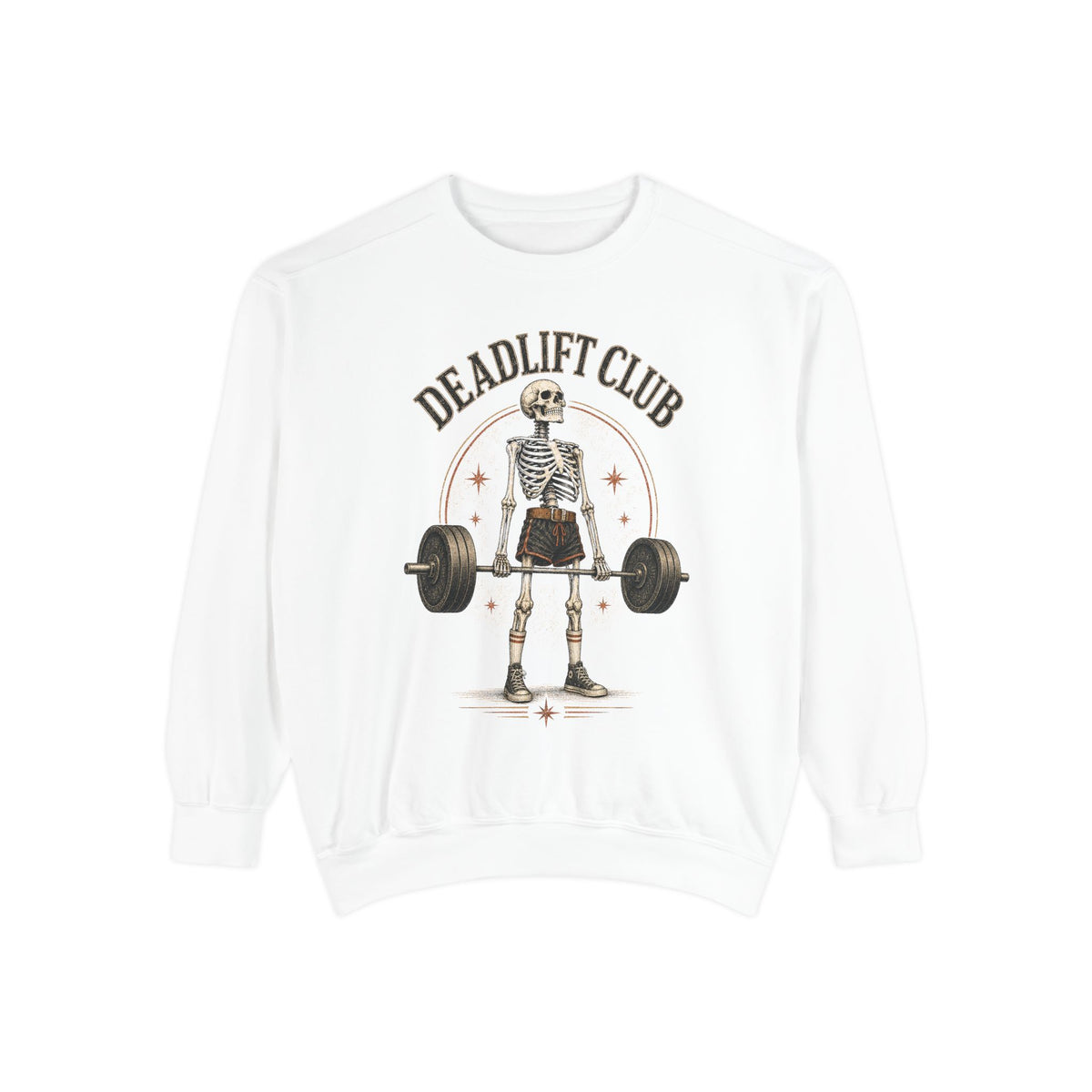 Deadlift Club Skeleton Illustration Sweatshirt | Weightlifting Gym Skull I Comfort Colors 1566
