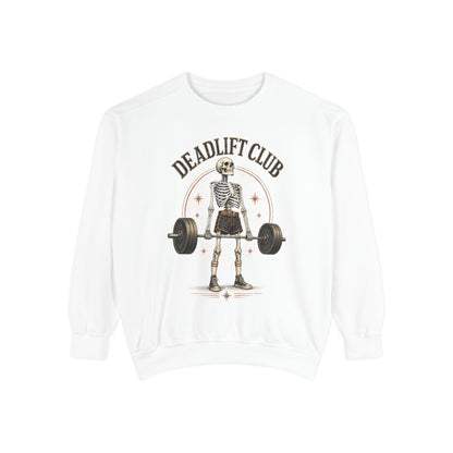Deadlift Club Skeleton Illustration Sweatshirt | Weightlifting Gym Skull I Comfort Colors 1566