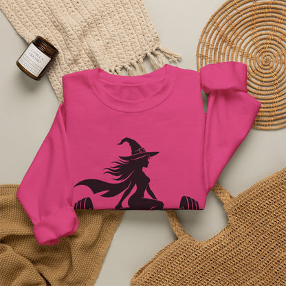 Witch Lifting Barbell Off to the Gym Sweatshirt | Halloween Fitness I Gildan