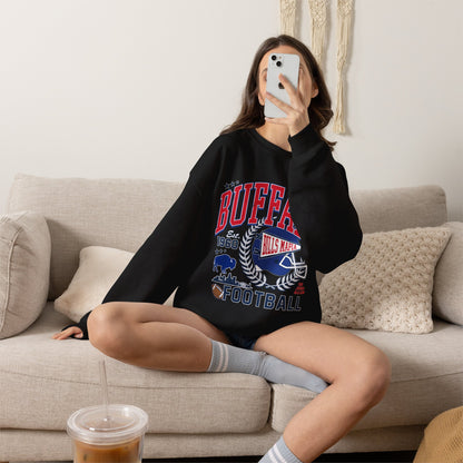 Buffalo Football Helmet Vintage Graphic Sweatshirt | 1960 Bills Logo I Gildan Crewneck Unisex