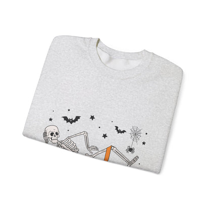 Glute Ghouls Skeleton Lounge Sweatshirt | Halloween Skeleton Fitness I Gildan Crewneck