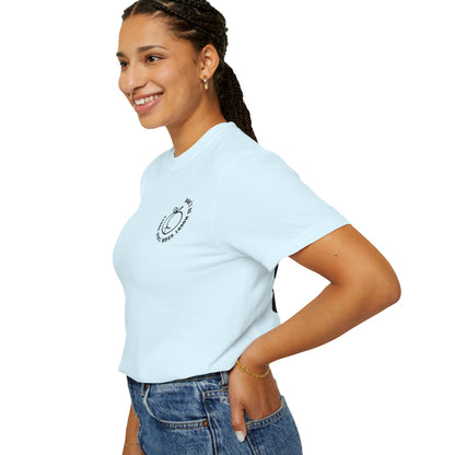 Don't Be Moody Grow Ya Booty T-Shirt | Funny Retro Script, Chest Peach Logo I