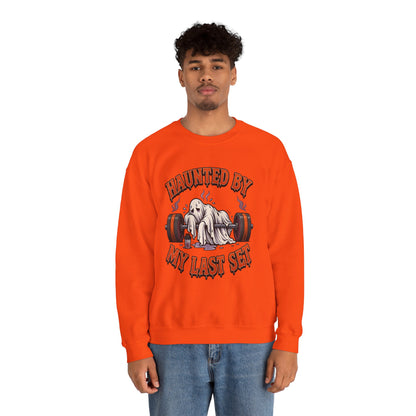 Haunted By My Last Set Sweatshirt | Ghost Lifting Gym Fitness I Gildan Crewneck