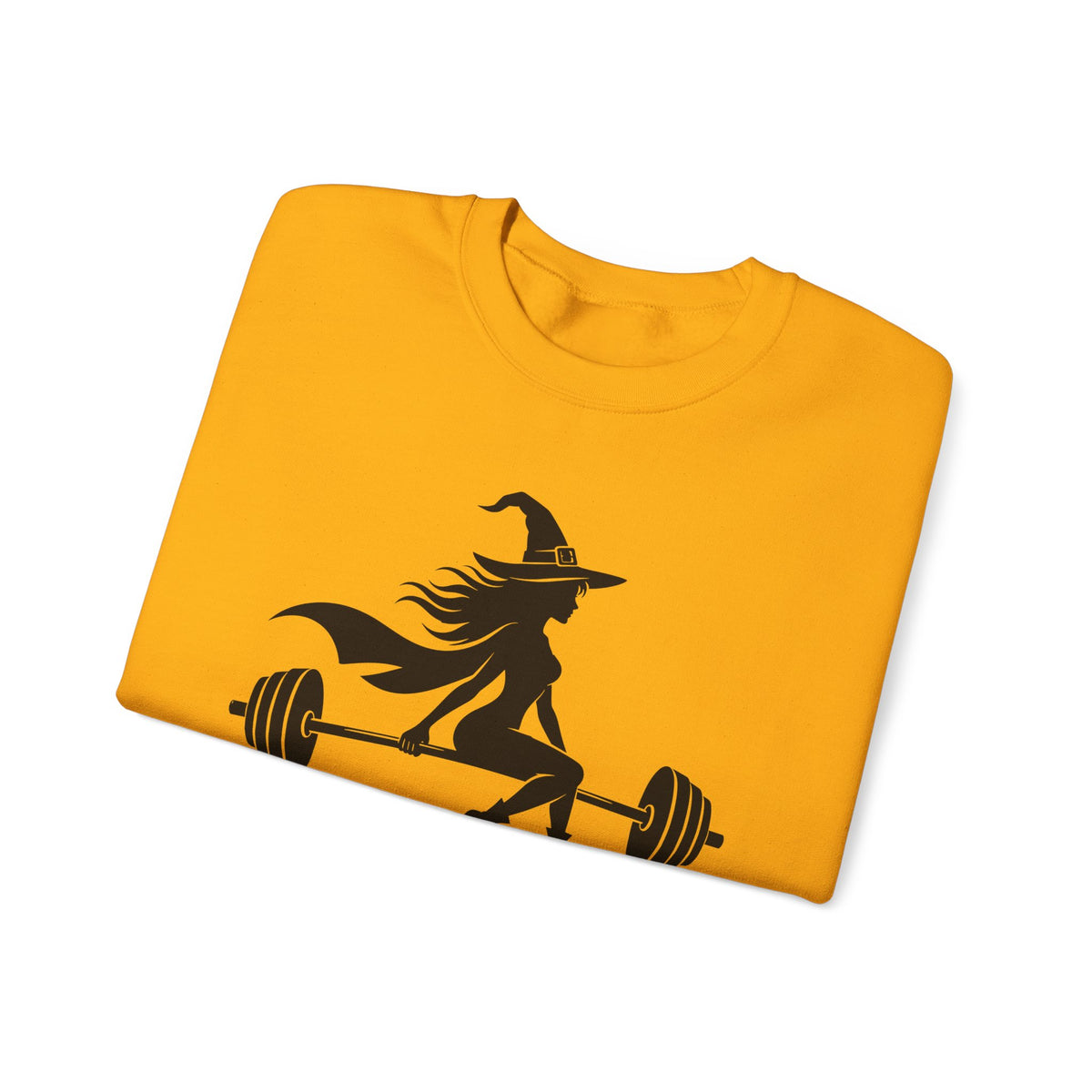 Witch Lifting Barbell Off to the Gym Sweatshirt | Halloween Fitness I Gildan