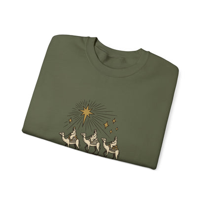 Three Wise Men Christmas Sweatshirt | Nativity Camel Storybook