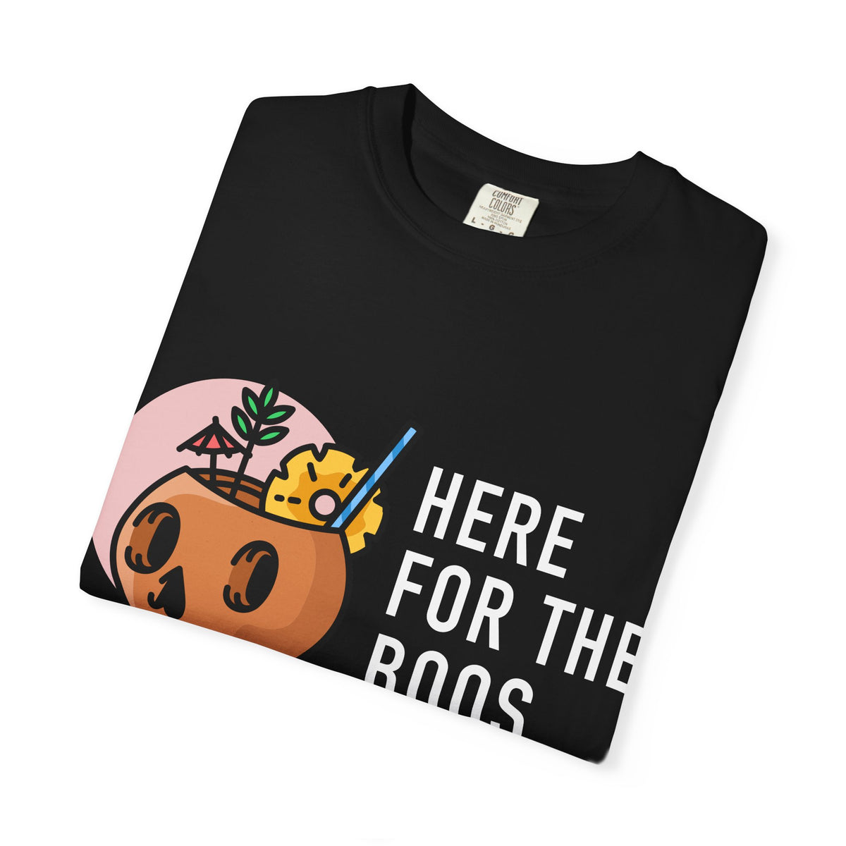 Halloween Pumpkin Graphic T-Shirt — "Here For The Boos"