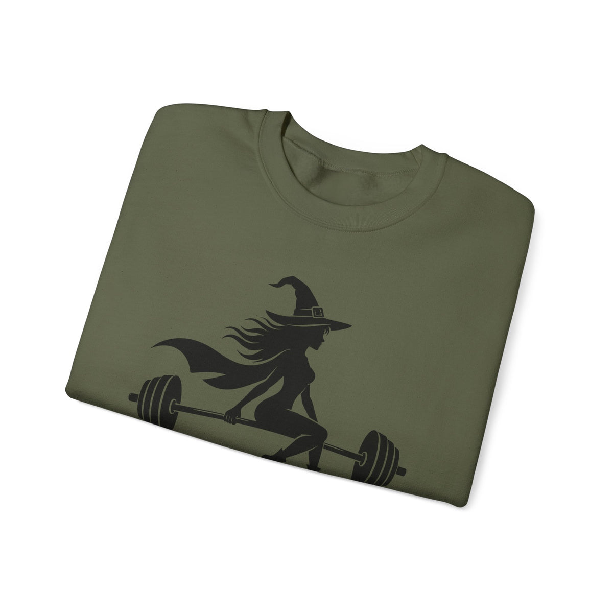 Witch Lifting Barbell Off to the Gym Sweatshirt | Halloween Fitness I Gildan