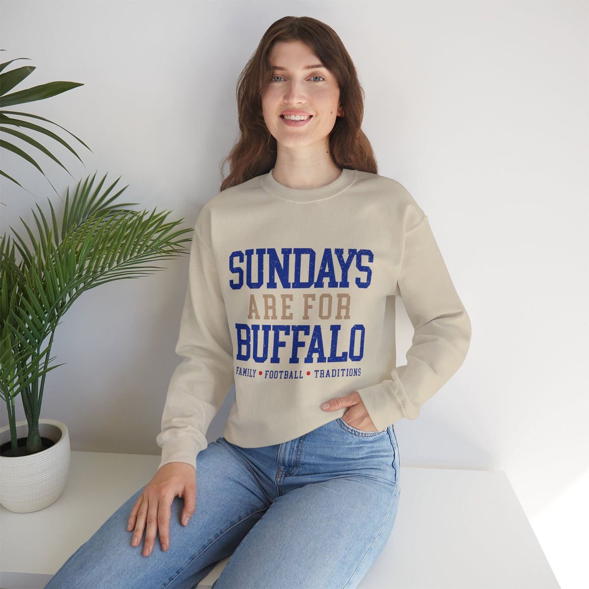 Sundays Are For Buffalo Bils Sweatshirt | NFL Football Fandom Crewneck I Gildan Crewneck Unisex