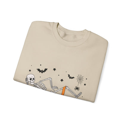 Glute Ghouls Skeleton Lounge Sweatshirt | Halloween Skeleton Fitness I Gildan Crewneck