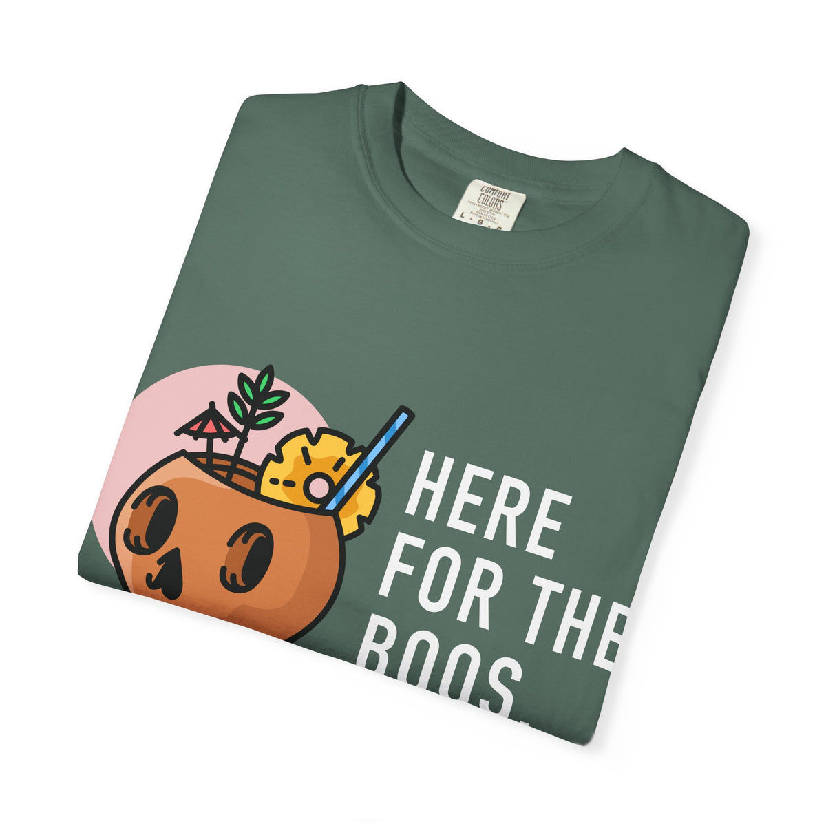 Halloween Pumpkin Graphic T-Shirt — "Here For The Boos"
