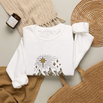 Three Wise Men Christmas Sweatshirt | Nativity Camel Storybook