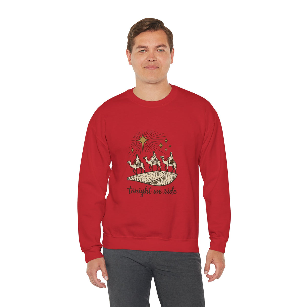 Three Wise Men Christmas Sweatshirt | Nativity Camel Storybook