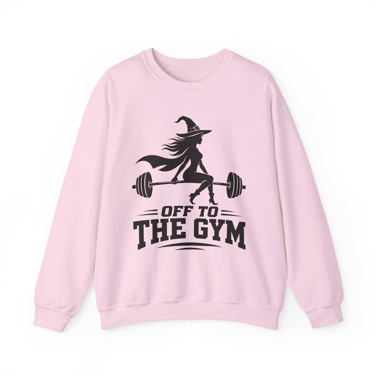 Witch Lifting Barbell Off to the Gym Sweatshirt | Halloween Fitness I Gildan