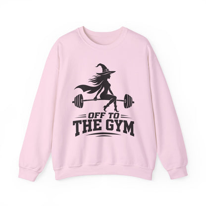 Witch Lifting Barbell Off to the Gym Sweatshirt | Halloween Fitness I Gildan