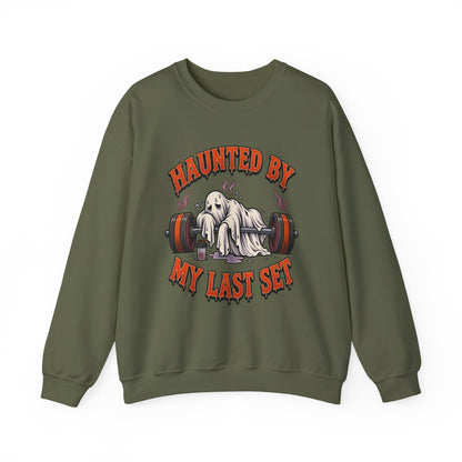 Haunted By My Last Set Sweatshirt | Ghost Lifting Gym Fitness I Gildan Crewneck