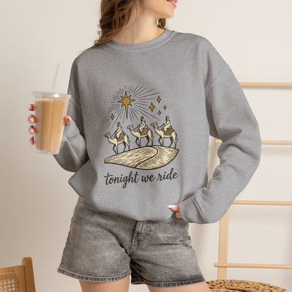 Three Wise Men Christmas Sweatshirt | Nativity Camel Storybook