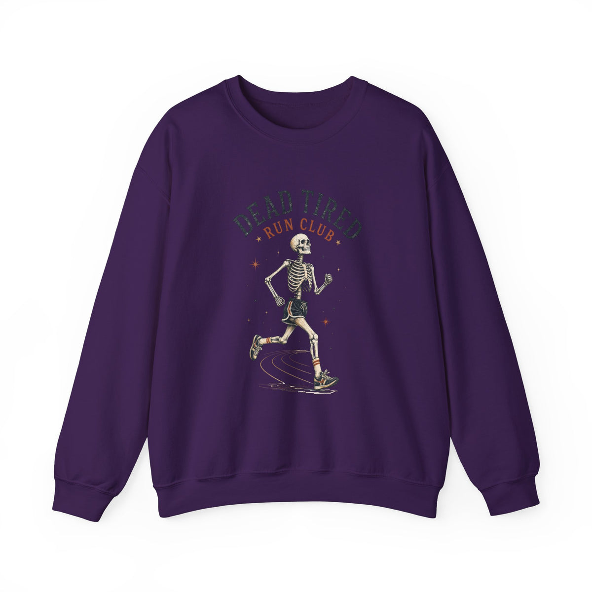 Dead Tired Run Club sweatshirt | Skeleton Runner Illustration I Gildan Crewneck