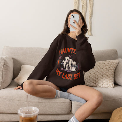 Haunted By My Last Set Sweatshirt | Ghost Lifting Gym Fitness I Gildan Crewneck