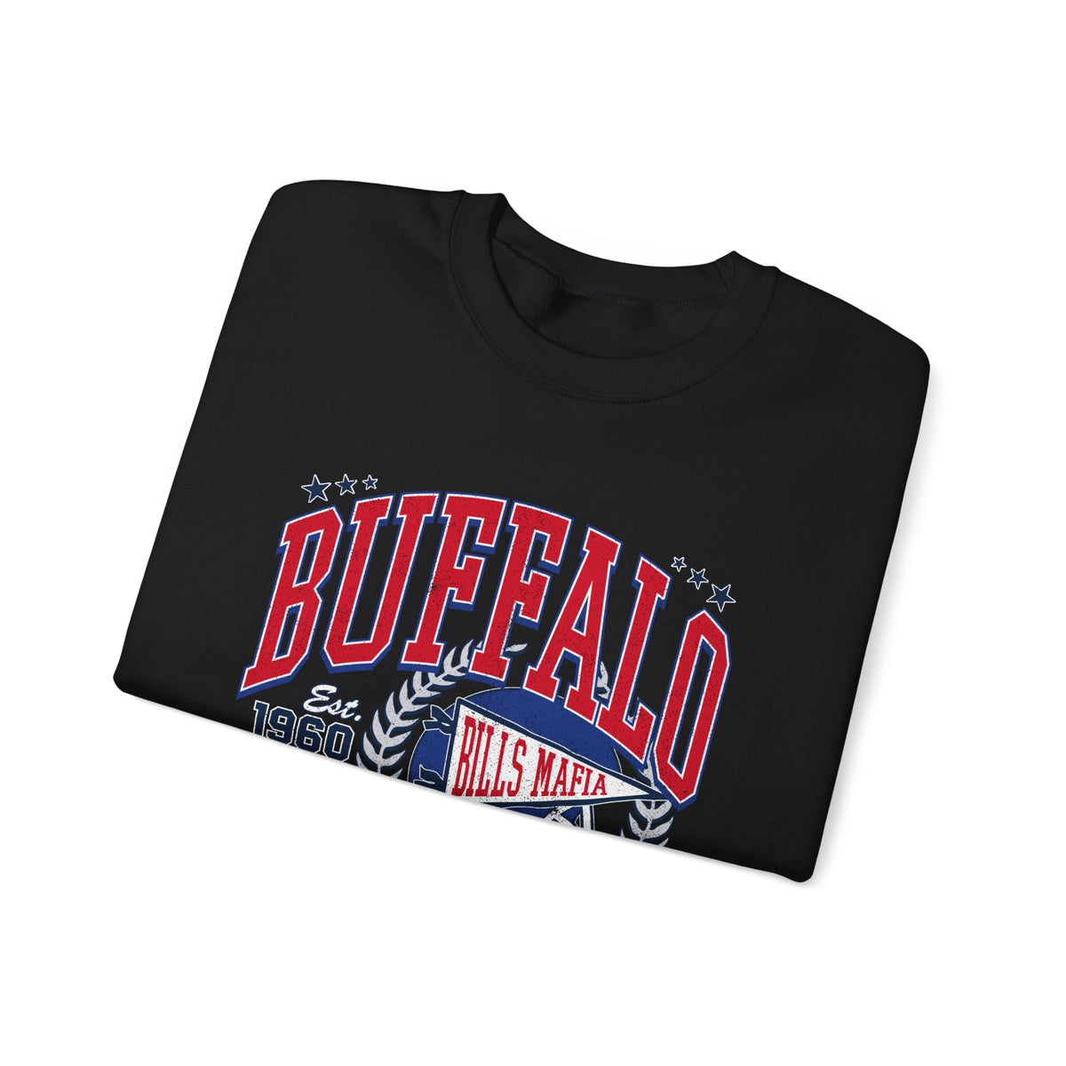 Buffalo Football Helmet Vintage Graphic Sweatshirt | 1960 Bills Logo I Gildan Crewneck Unisex