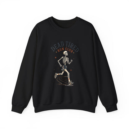 Dead Tired Run Club sweatshirt | Skeleton Runner Illustration I Gildan Crewneck