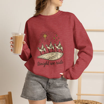 Three Wise Men Christmas Sweatshirt | Nativity Camel Storybook