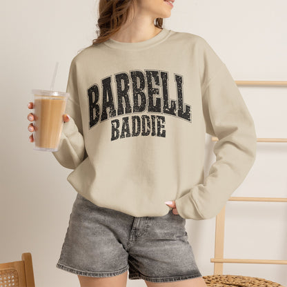 Barbell Baddie Sweatshirt | Gym Fitness Crewneck I Gildan Crewneck