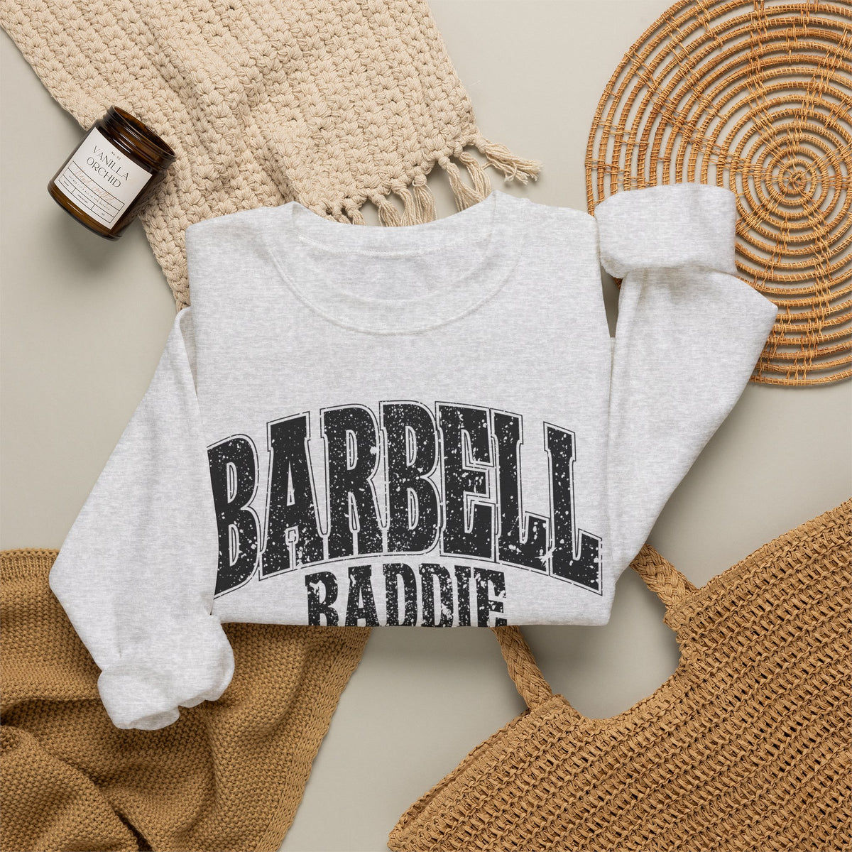 Barbell Baddie Sweatshirt | Gym Fitness Crewneck I Gildan Crewneck