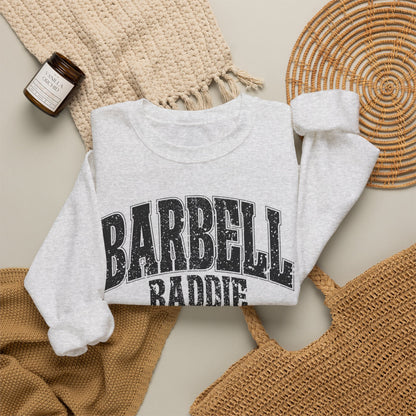 Barbell Baddie Sweatshirt | Gym Fitness Crewneck I Gildan Crewneck