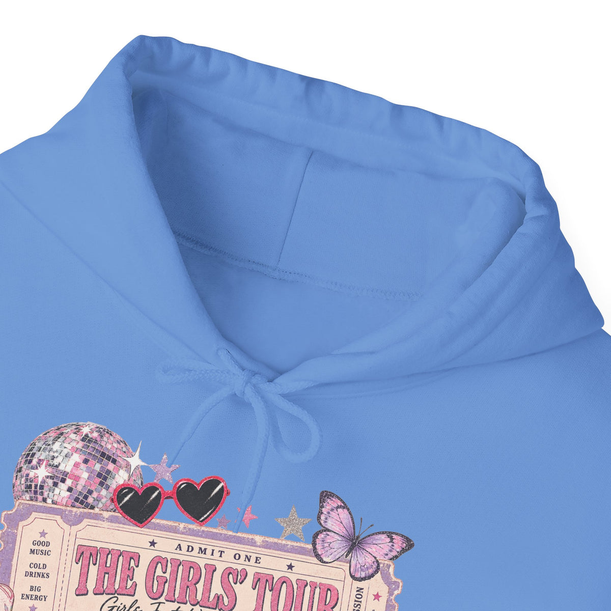 The Girls Just Wanna Have Fun Tour Ticket Graphic Hoodie | Butterfly Floral Ticket Sweatshirt