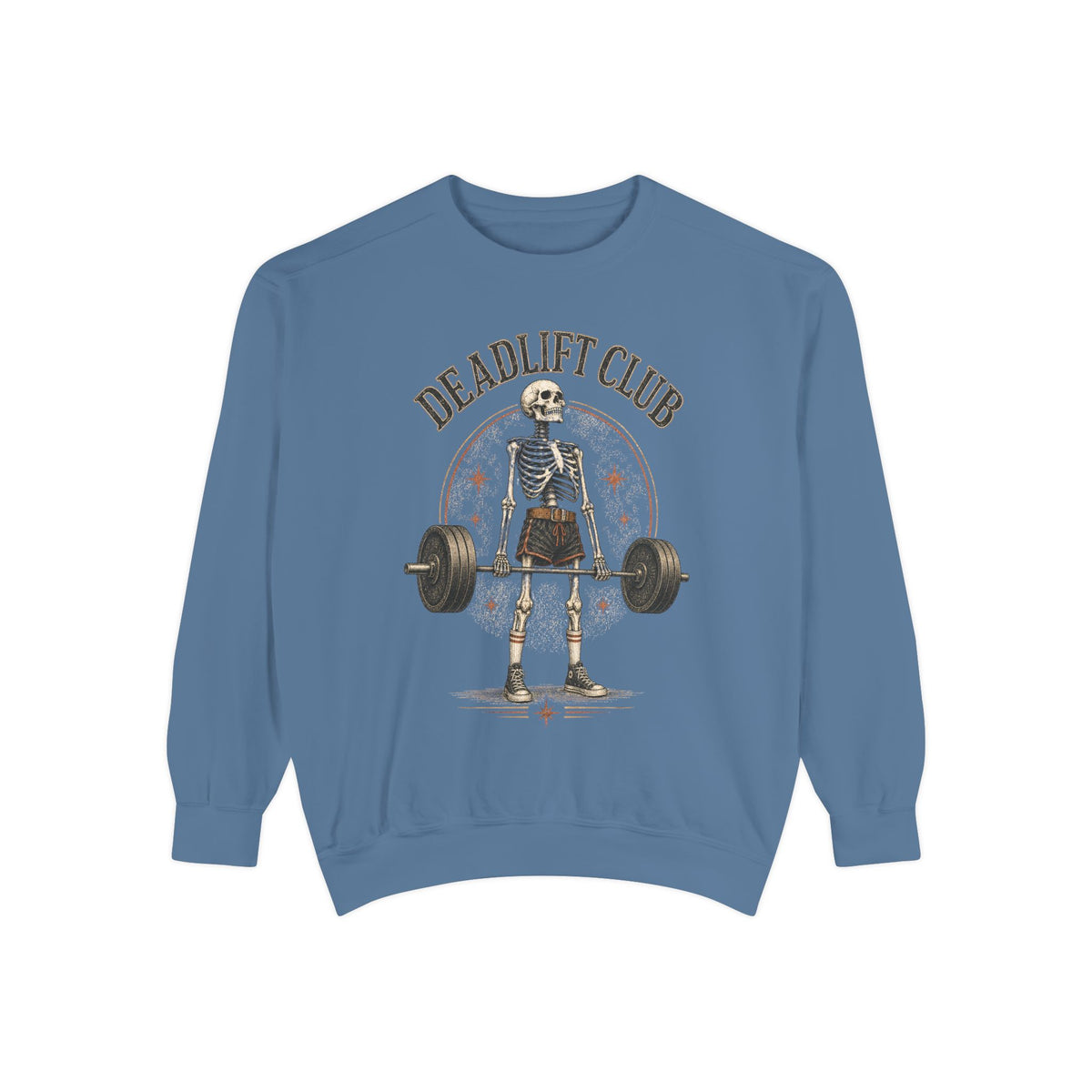 Deadlift Club Skeleton Illustration Sweatshirt | Weightlifting Gym Skull I Comfort Colors 1566