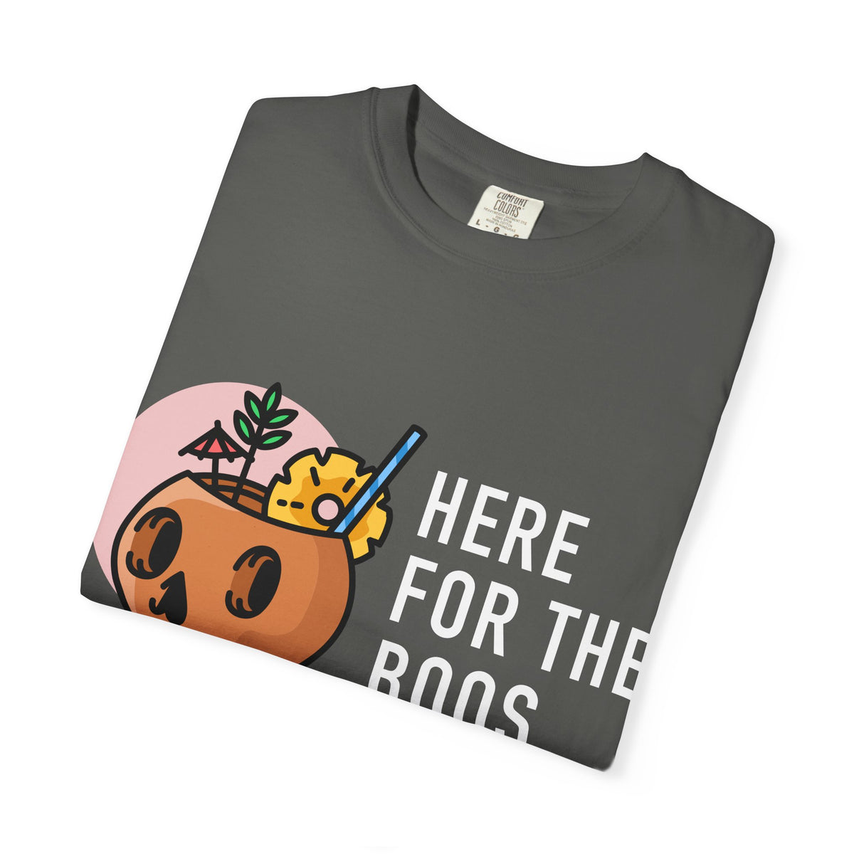 Halloween Pumpkin Graphic T-Shirt — "Here For The Boos"