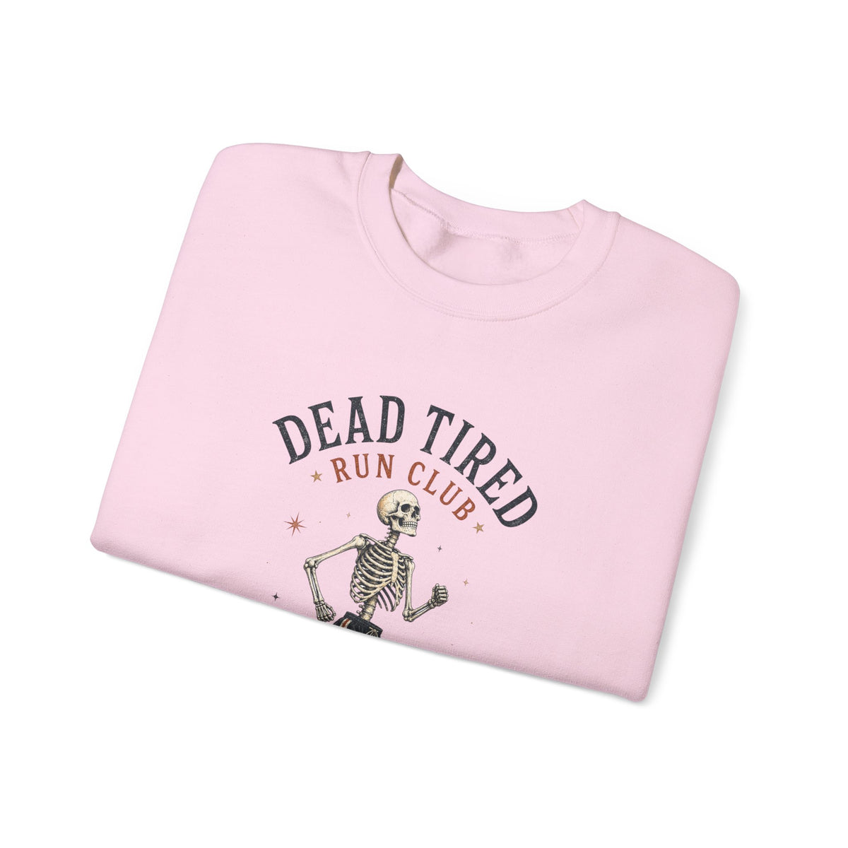 Dead Tired Run Club sweatshirt | Skeleton Runner Illustration I Gildan Crewneck