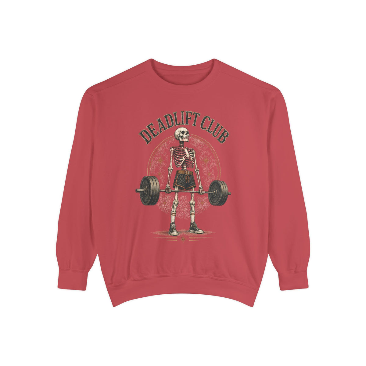 Deadlift Club Skeleton Illustration Sweatshirt | Weightlifting Gym Skull I Comfort Colors 1566