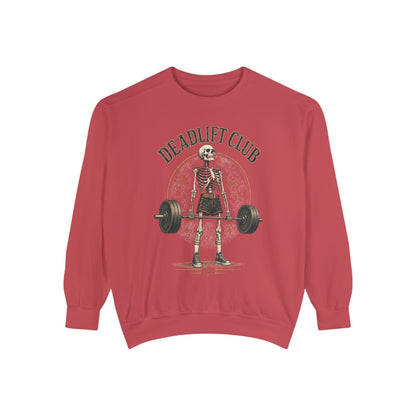 Deadlift Club Skeleton Illustration Sweatshirt | Weightlifting Gym Skull I Comfort Colors 1566