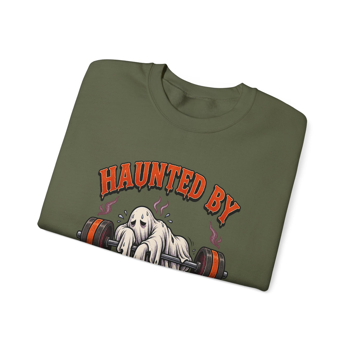 Haunted By My Last Set Sweatshirt | Ghost Lifting Gym Fitness I Gildan Crewneck