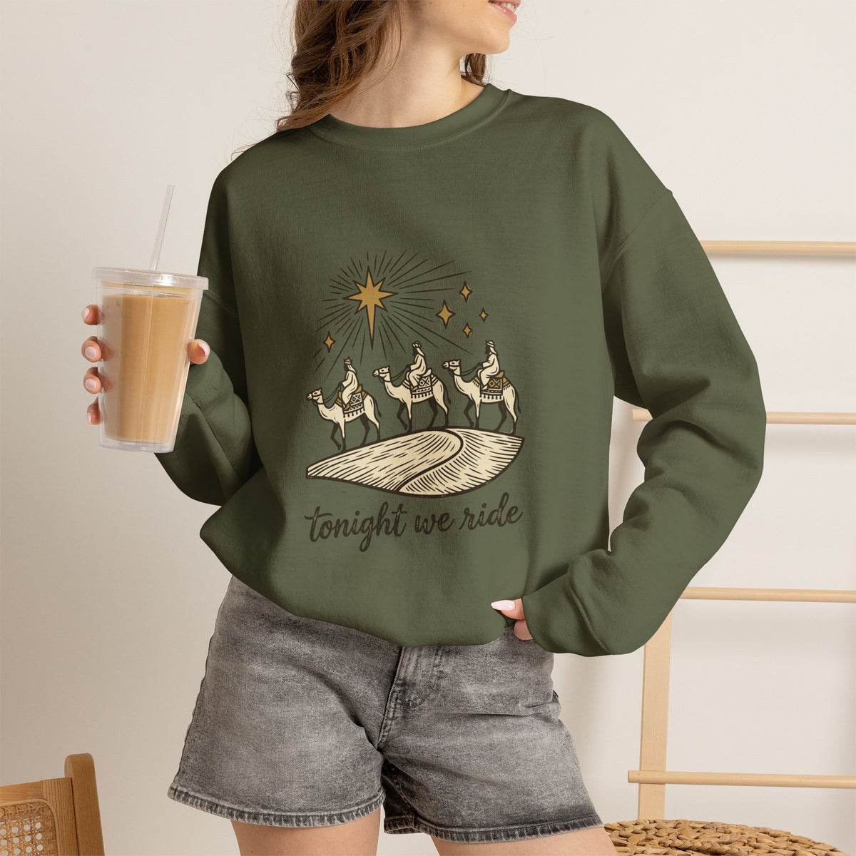 Three Wise Men Christmas Sweatshirt | Nativity Camel Storybook