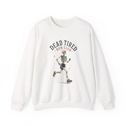Dead Tired Run Club sweatshirt | Skeleton Runner Illustration I Gildan Crewneck