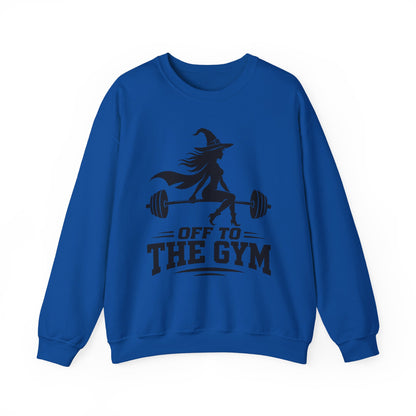Witch Lifting Barbell Off to the Gym Sweatshirt | Halloween Fitness I Gildan