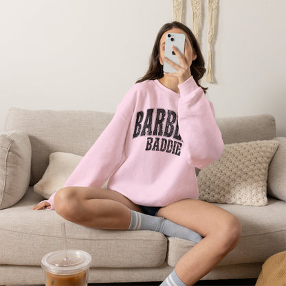 Barbell Baddie Sweatshirt | Gym Fitness Crewneck I Gildan Crewneck