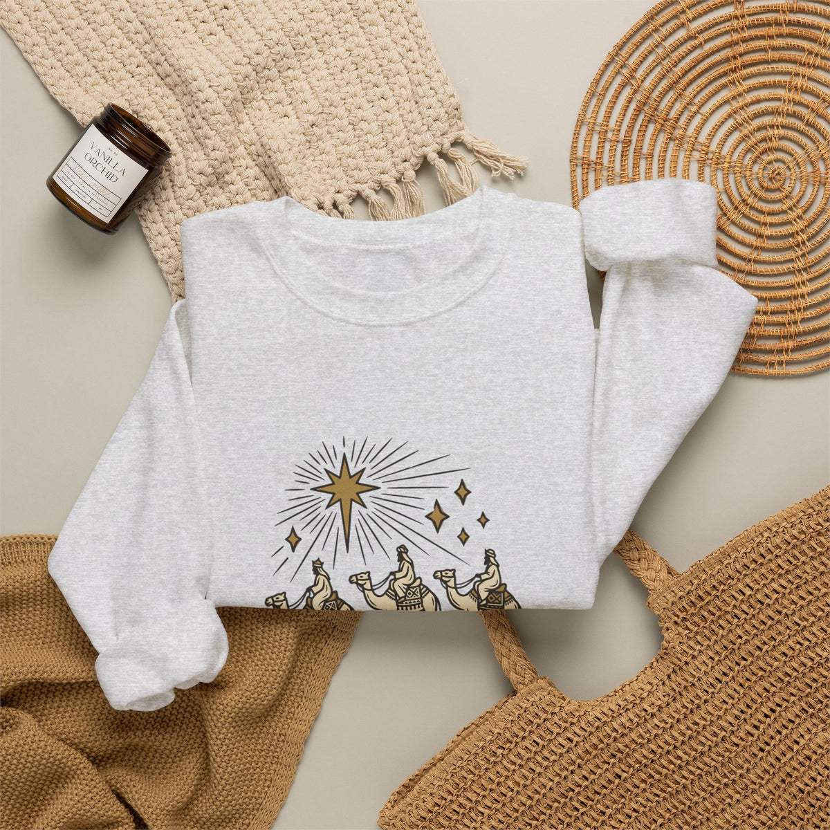 Three Wise Men Christmas Sweatshirt | Nativity Camel Storybook