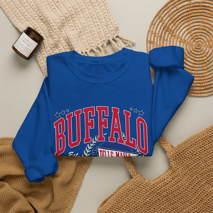 Buffalo Football Helmet Vintage Graphic Sweatshirt | 1960 Bills Logo I Gildan Crewneck Unisex
