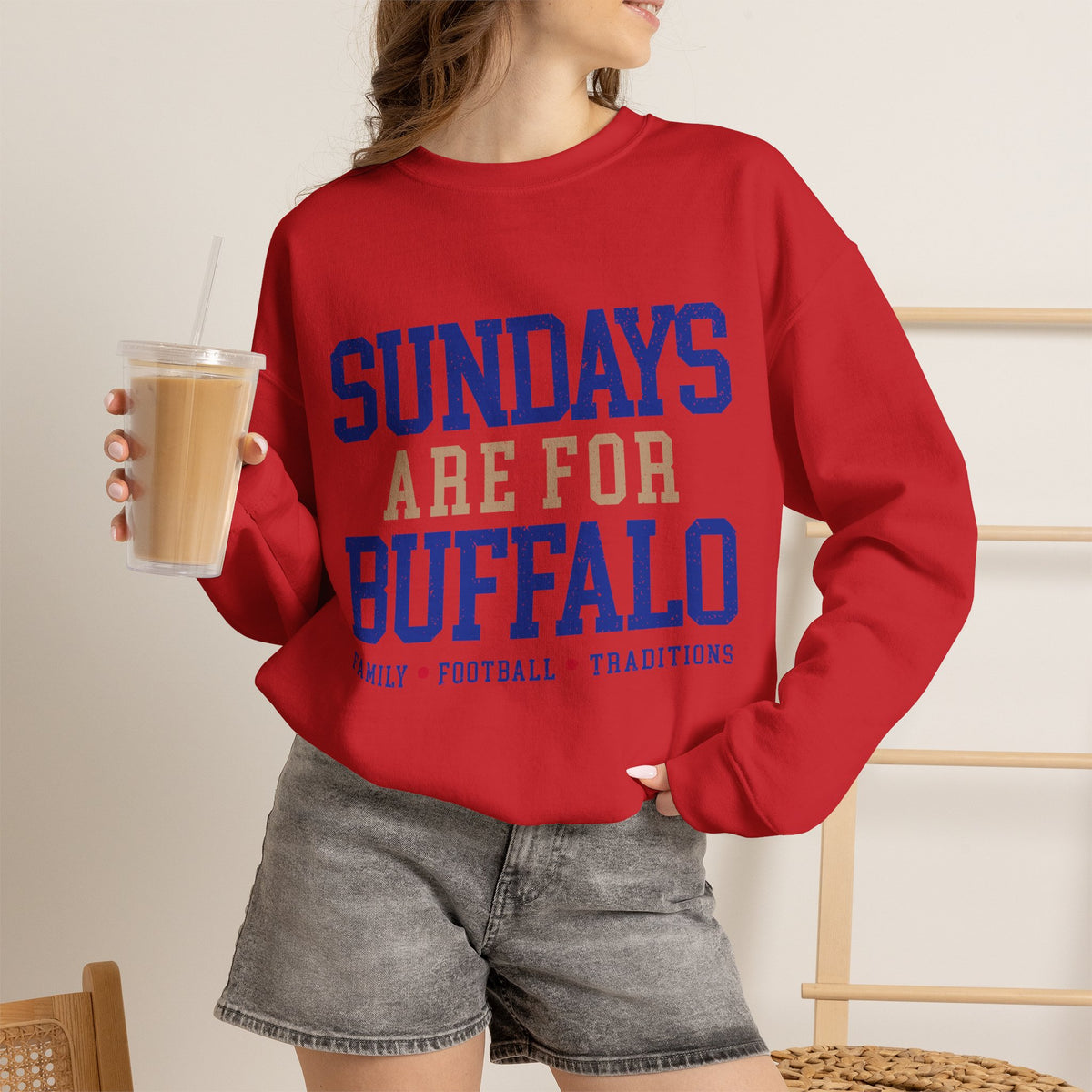 Sundays Are For Buffalo Bils Sweatshirt | NFL Football Fandom Crewneck I Gildan Crewneck Unisex